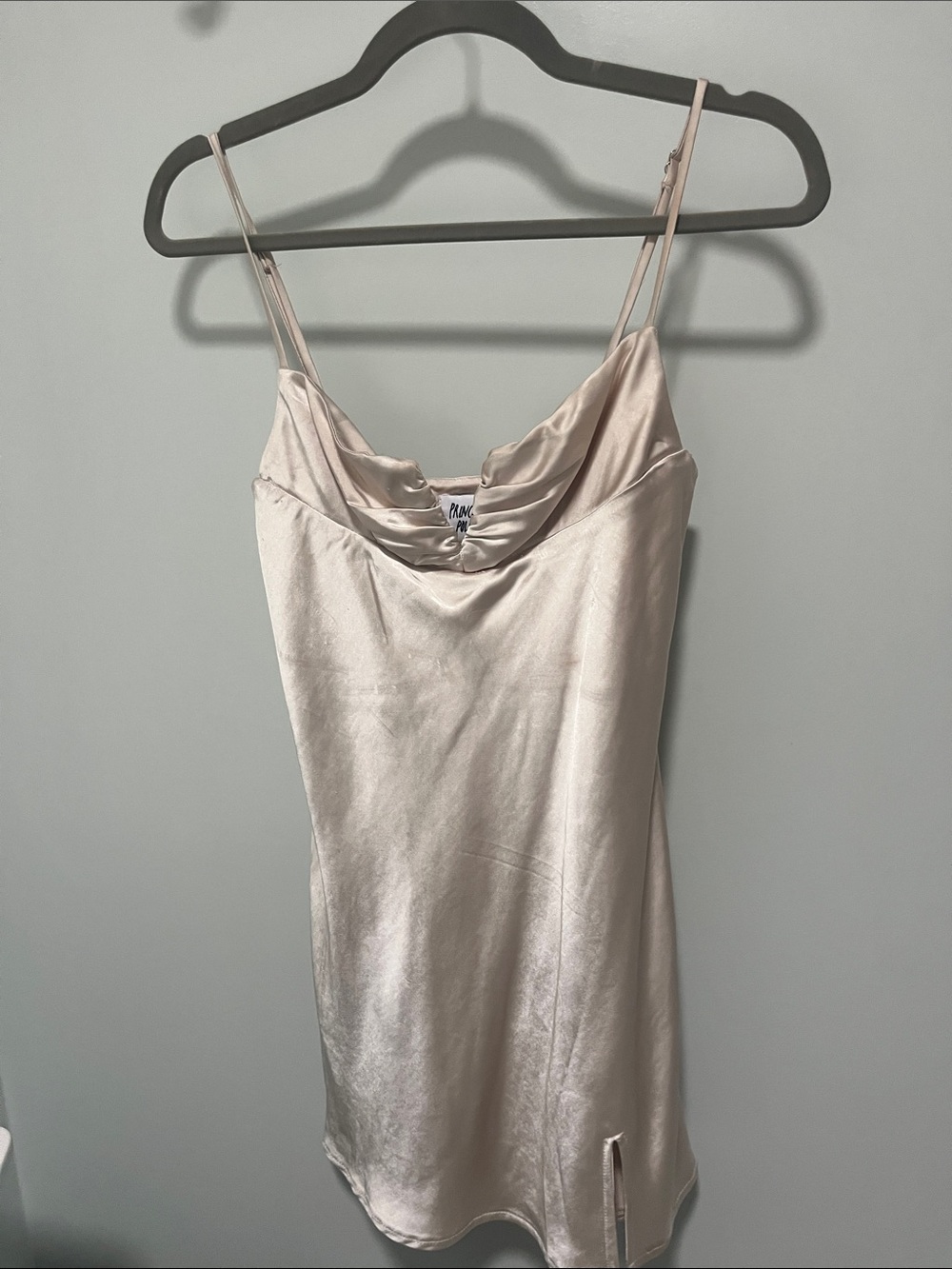 Princess Polly Blush Satin Mini Slip Dress